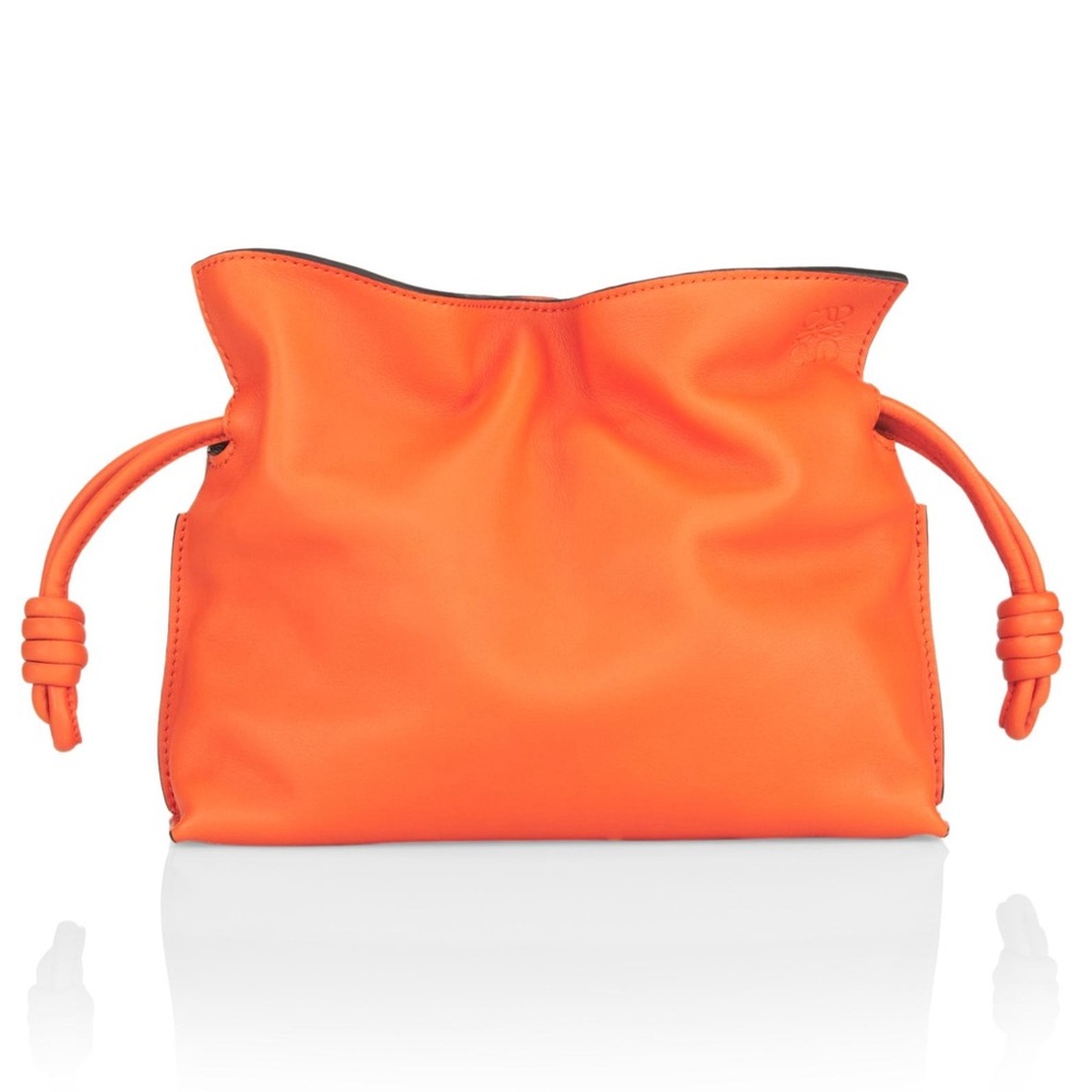 LOEWE | Mini Flamenco Knot Leather Clutch (Orange) - Discontinued
